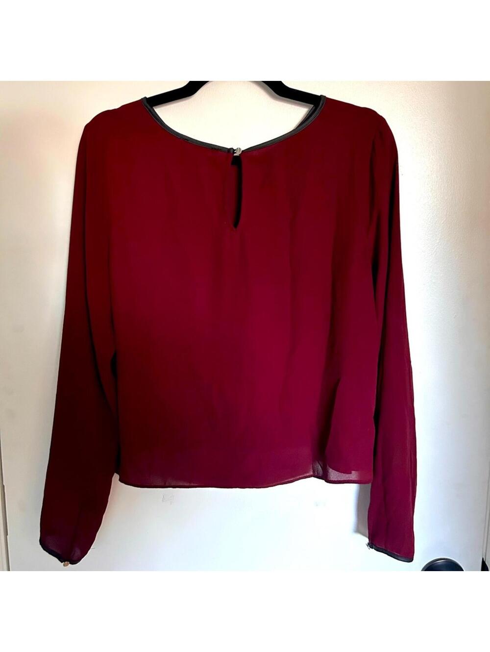 Forever 21 Sheer Maroon Blouse - Picture 2 of 2